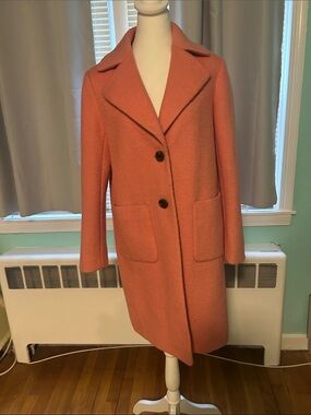 Classic Women's Pink Wool-Blend Coat
